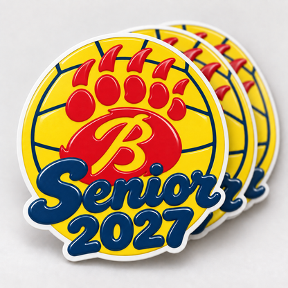 100 Custom 3" Embossed Stickers - Raised UV - $89