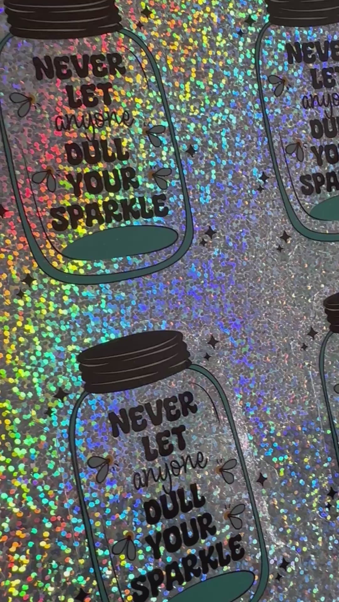 Load video: Custom Glitter Stickers – Iridescent &amp; Waterproof